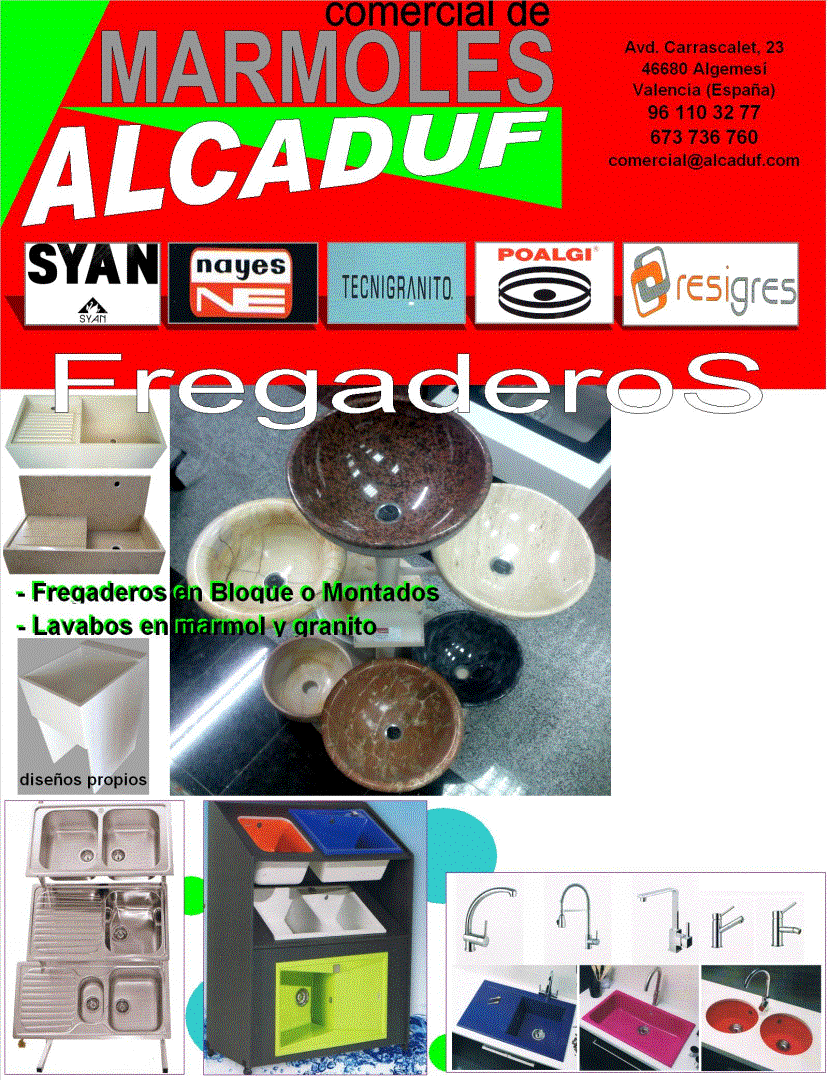 marmoles marbres algemesi reformas escaleras fregaderos pilas grifos